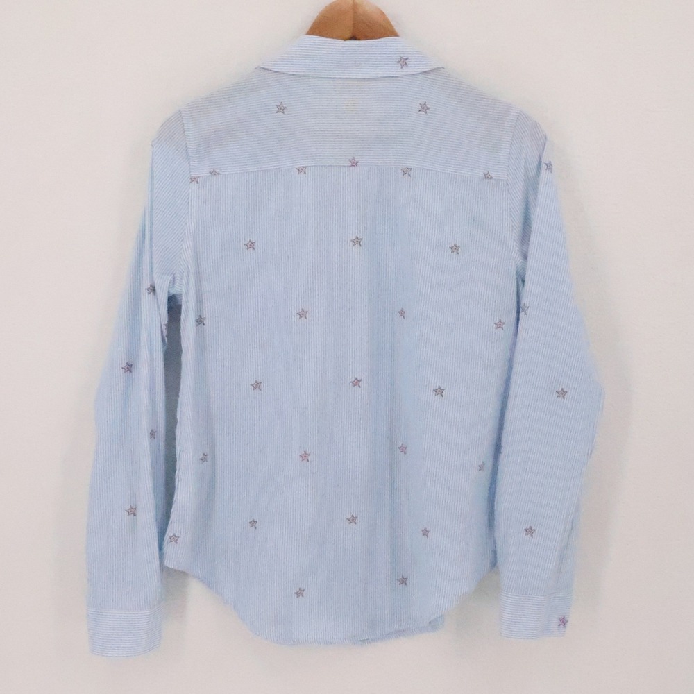 Lilly Pulitzer Sea View Button Down Shirt Size S Hydra Blue Stripe Embroidered - Picture 4 of 13